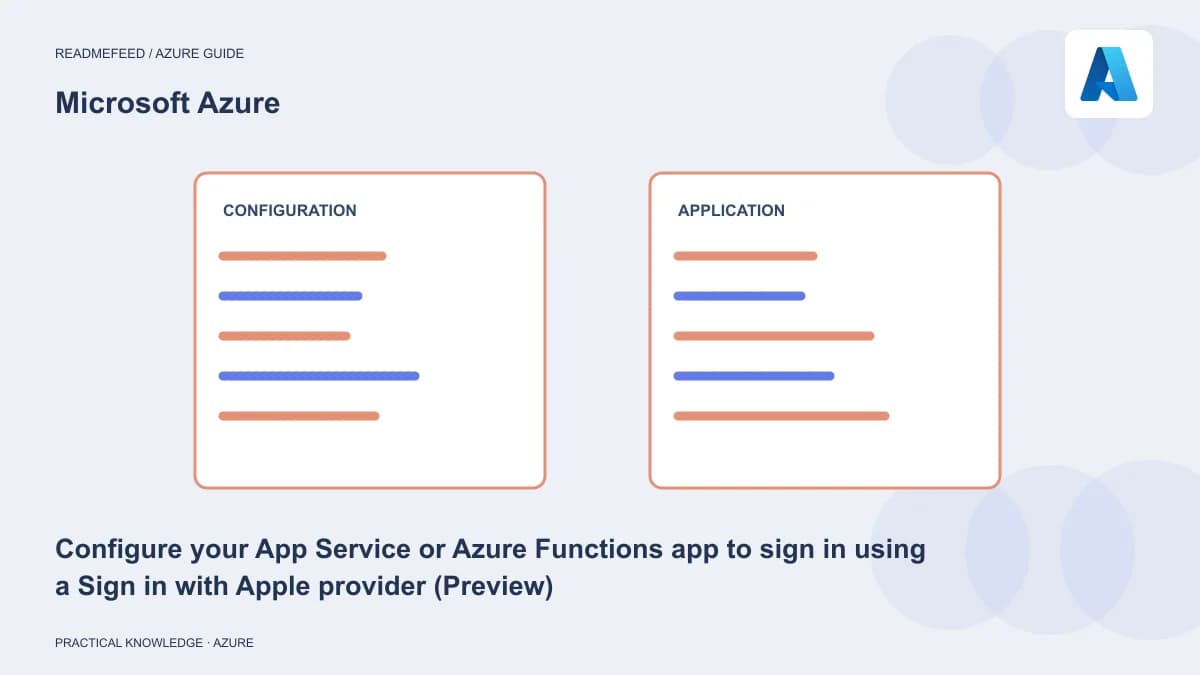 Configure your App Service or Azure Functions app to sign in using a Sign in with Apple provider (Preview)