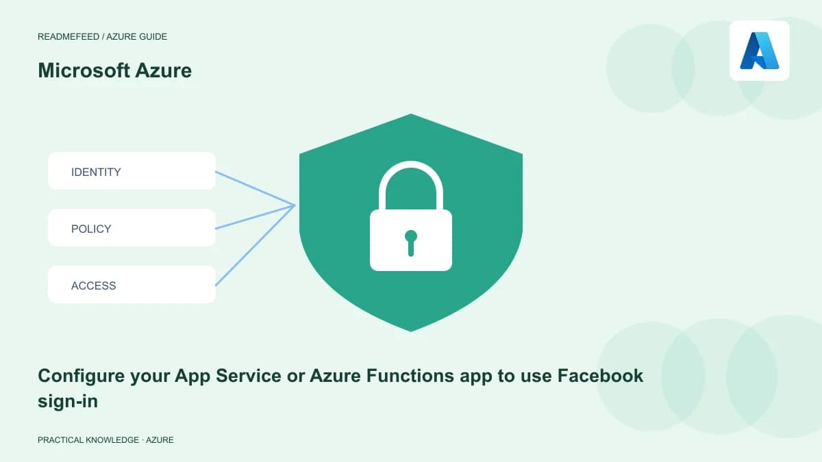 Configure your App Service or Azure Functions app to use Facebook sign-in