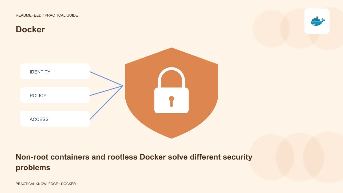 Non-root containers and rootless Docker solve different security problems