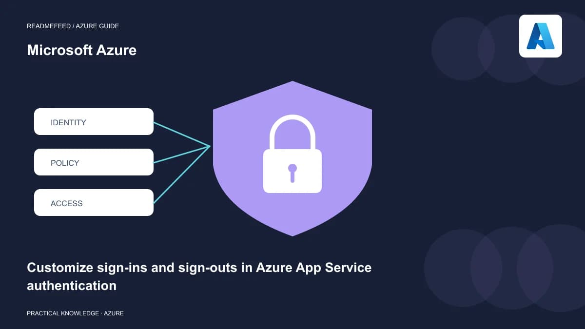 Customize sign-ins and sign-outs in Azure App Service authentication