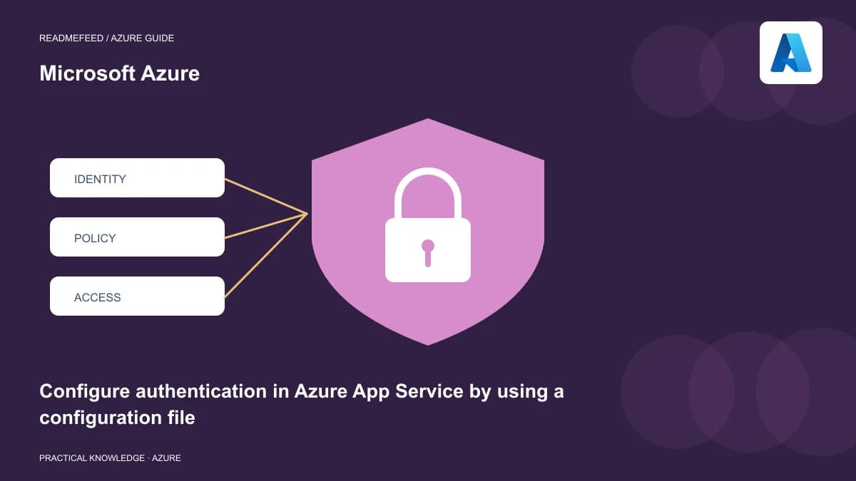 Configure authentication in Azure App Service by using a configuration file