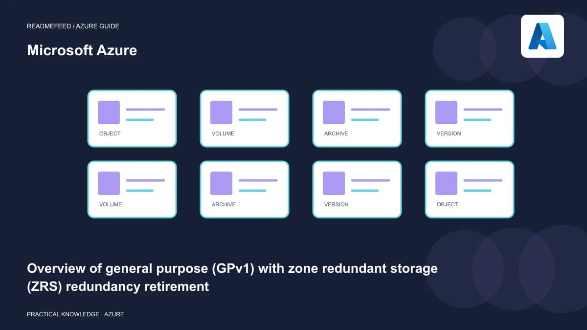 Overview of general purpose (GPv1) with zone redundant storage (ZRS) redundancy retirement