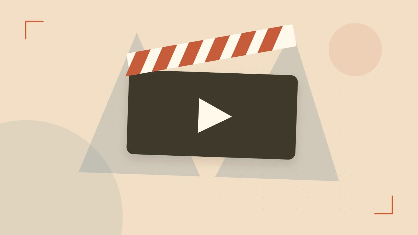 Editorial illustration of a film clapperboard, a spotlight and layered cultural artwork