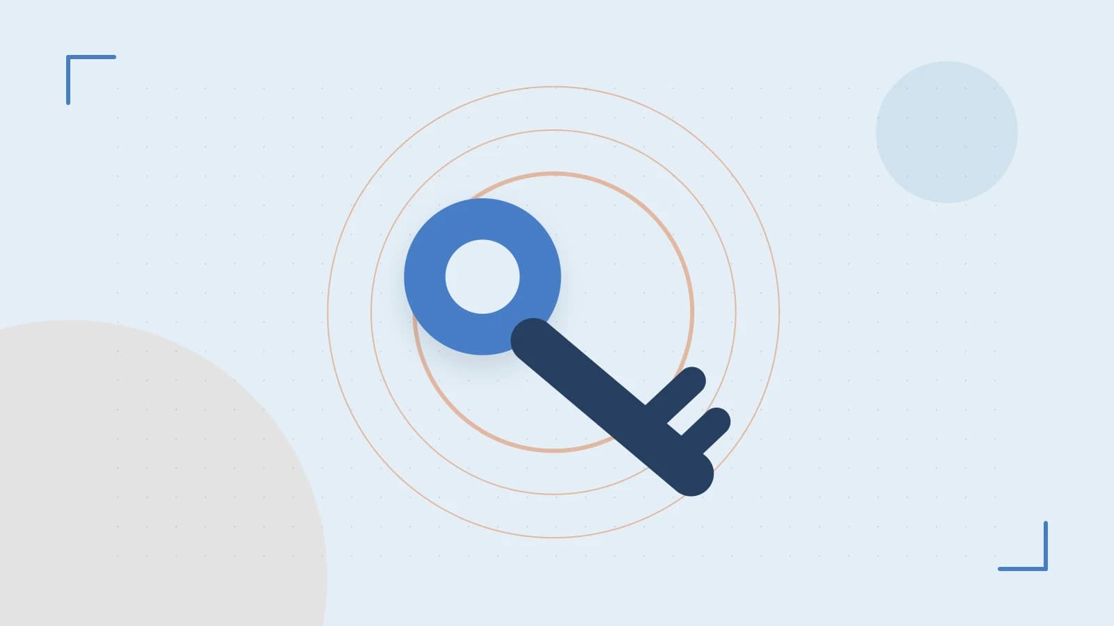 Editorial illustration of a sculpted shield, authentication key and concentric permission boundaries