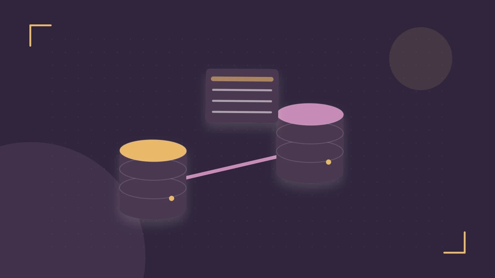 Editorial illustration of structured records, database cylinders and relationships between tables