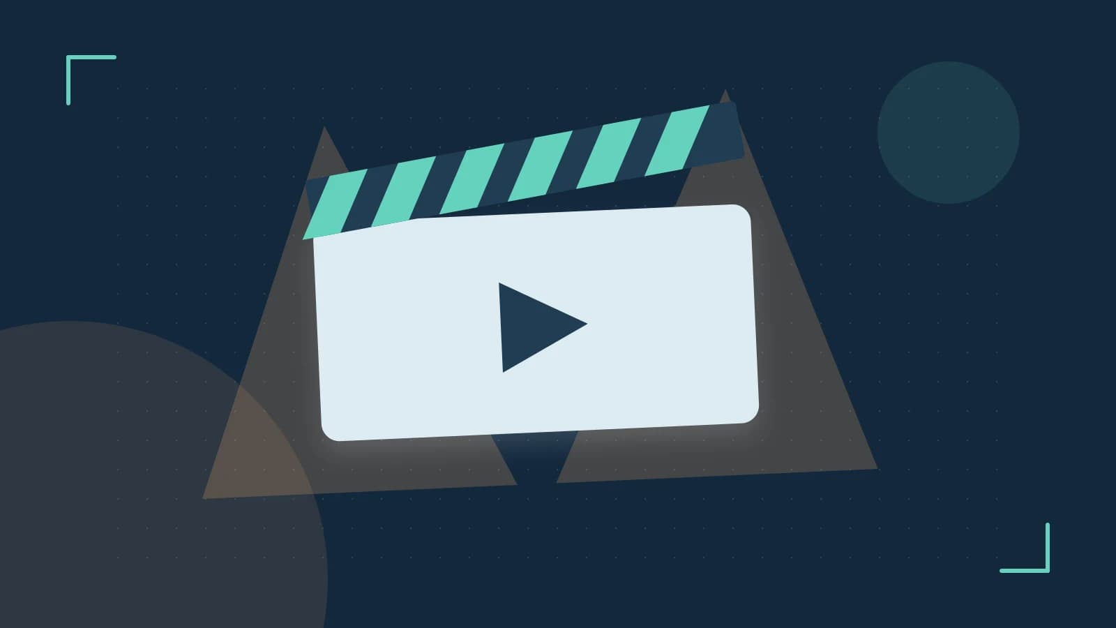 Editorial illustration of a film clapperboard, a spotlight and layered cultural artwork