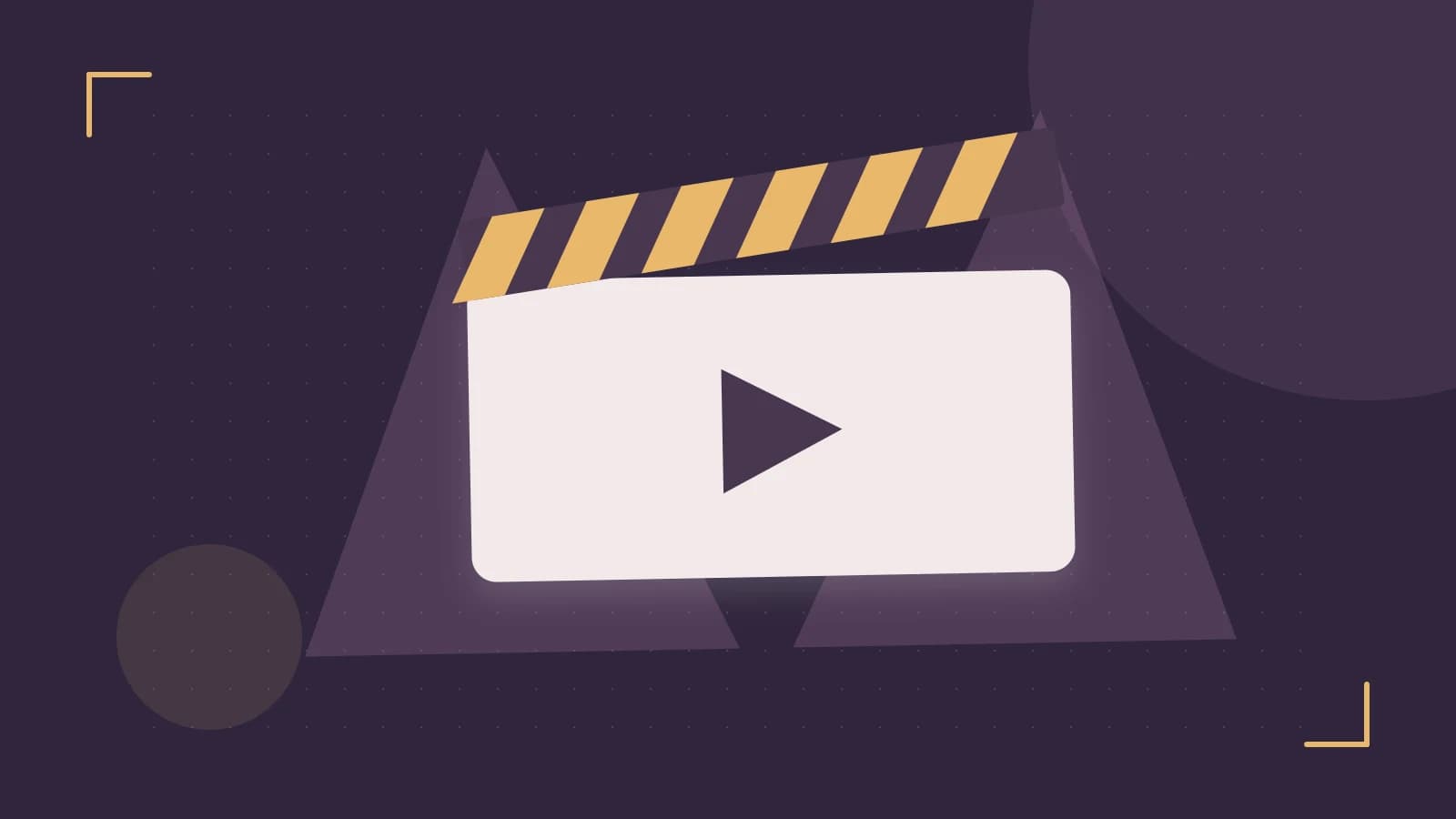 Editorial illustration of a film clapperboard, a spotlight and layered cultural artwork