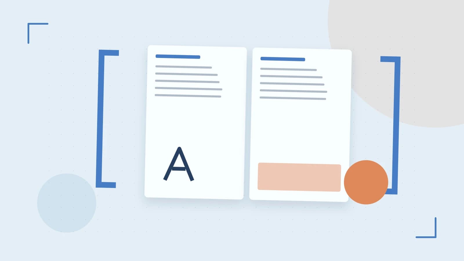 Editorial illustration of typeset pages, expressive letterform shapes and a precise editorial page grid
