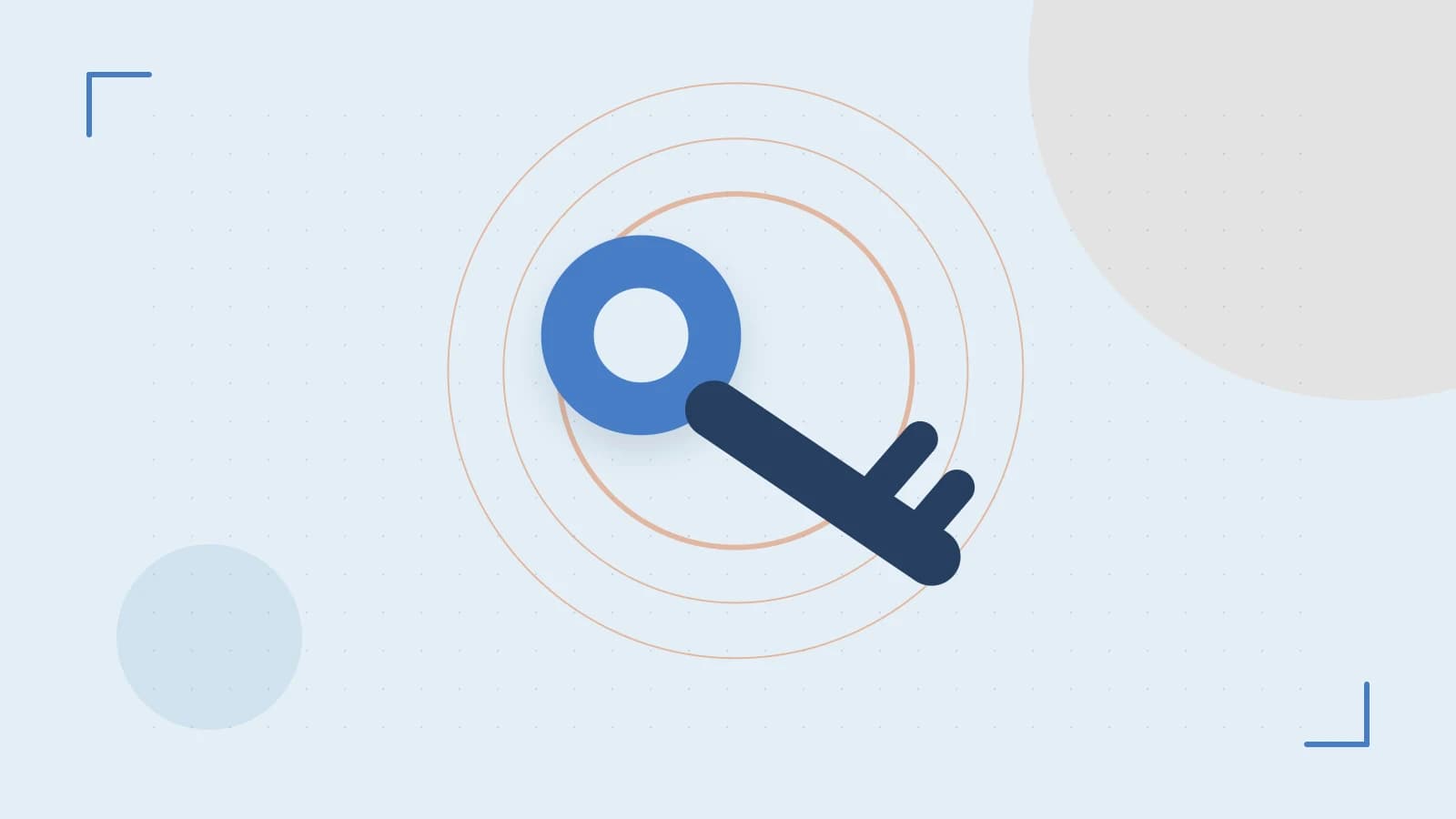 Editorial illustration of a sculpted shield, authentication key and concentric permission boundaries