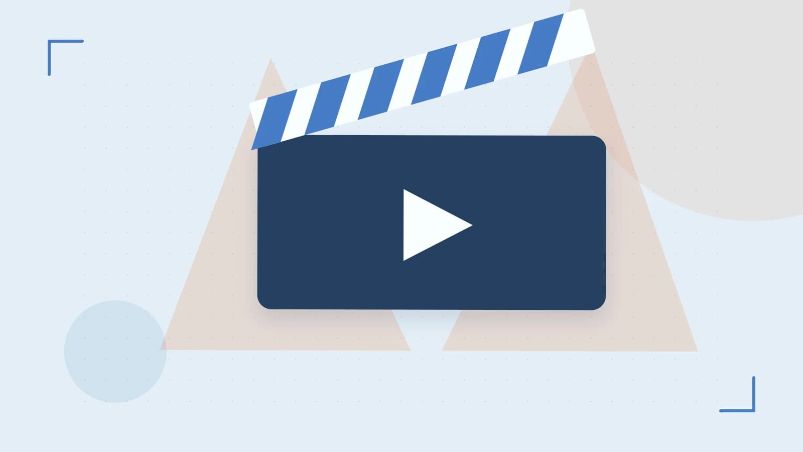 Editorial illustration of a film clapperboard, a spotlight and layered cultural artwork
