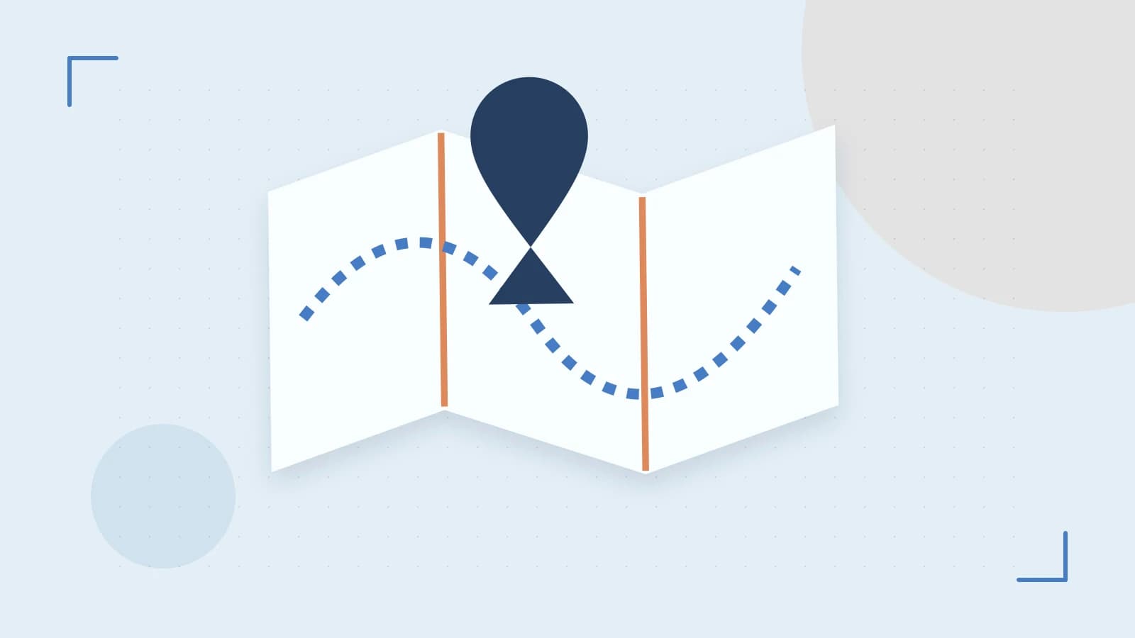Editorial illustration of an editorial globe with meridians and layered geographic shapes