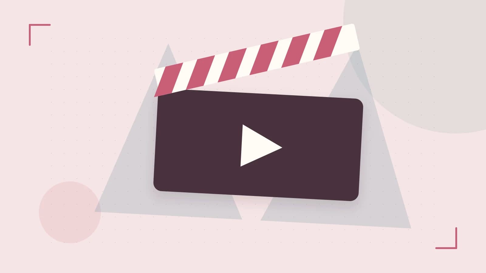 Editorial illustration of a film clapperboard, a spotlight and layered cultural artwork