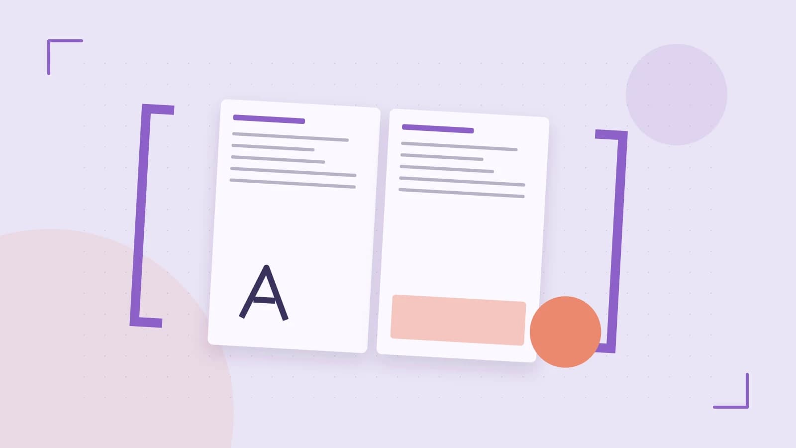 Editorial illustration of typeset pages, expressive letterform shapes and a precise editorial page grid