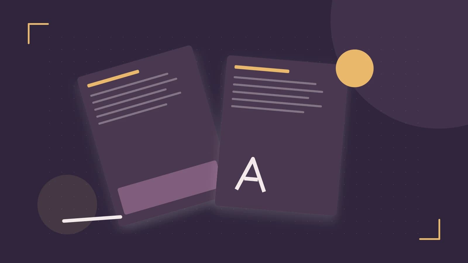 Editorial illustration of typeset pages, expressive letterform shapes and a precise editorial page grid