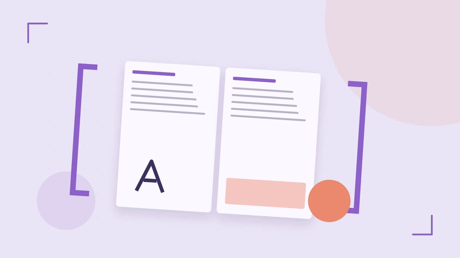 Editorial illustration of typeset pages, expressive letterform shapes and a precise editorial page grid