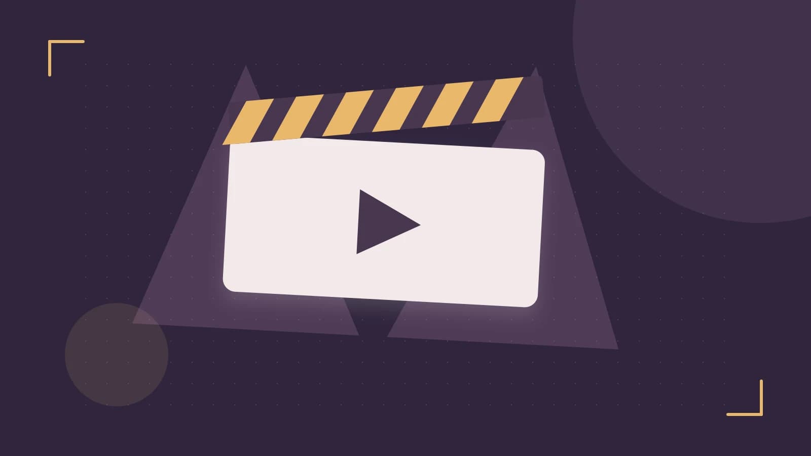 Editorial illustration of a film clapperboard, a spotlight and layered cultural artwork