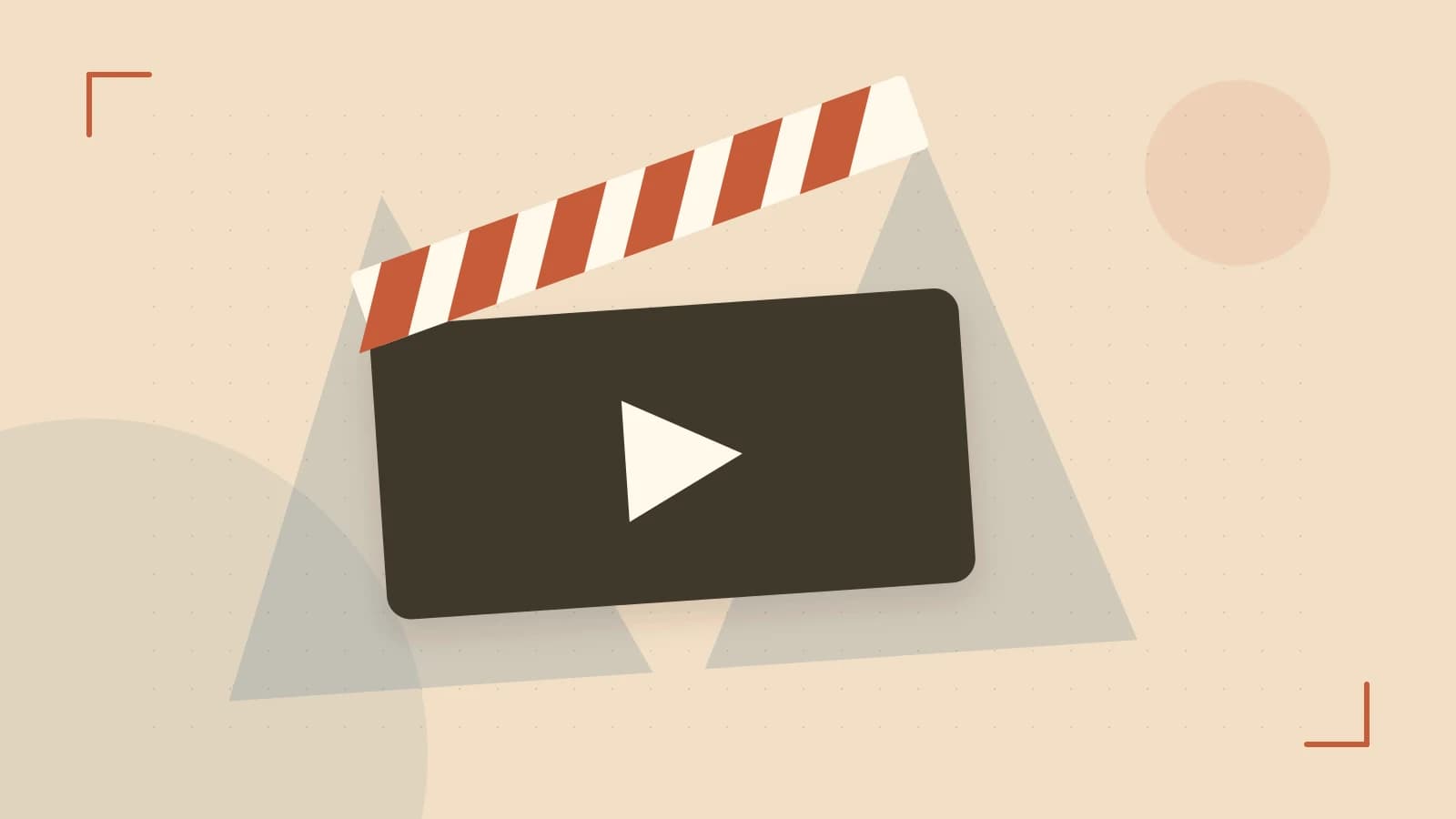 Editorial illustration of a film clapperboard, a spotlight and layered cultural artwork