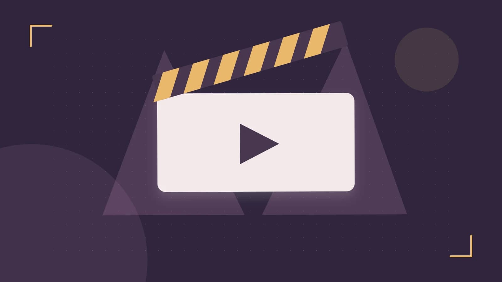 Editorial illustration of a film clapperboard, a spotlight and layered cultural artwork