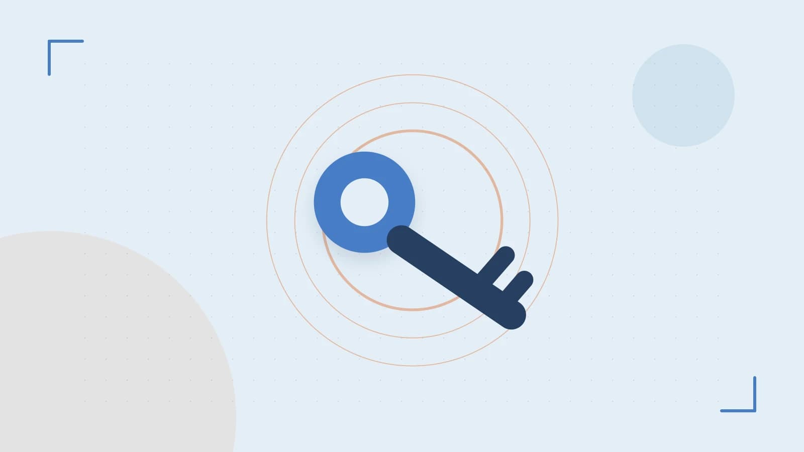 Editorial illustration of a sculpted shield, authentication key and concentric permission boundaries