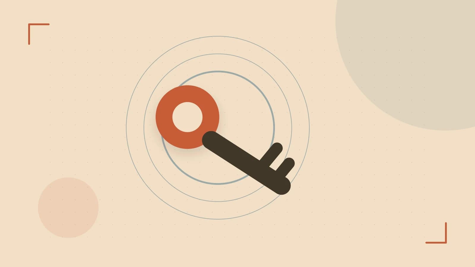 Editorial illustration of a sculpted shield, authentication key and concentric permission boundaries