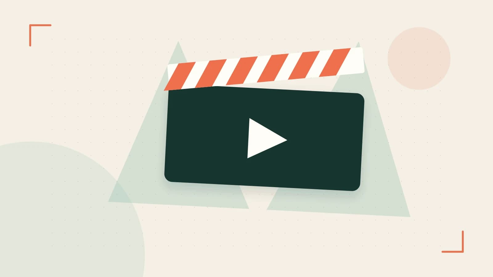 Editorial illustration of a film clapperboard, a spotlight and layered cultural artwork
