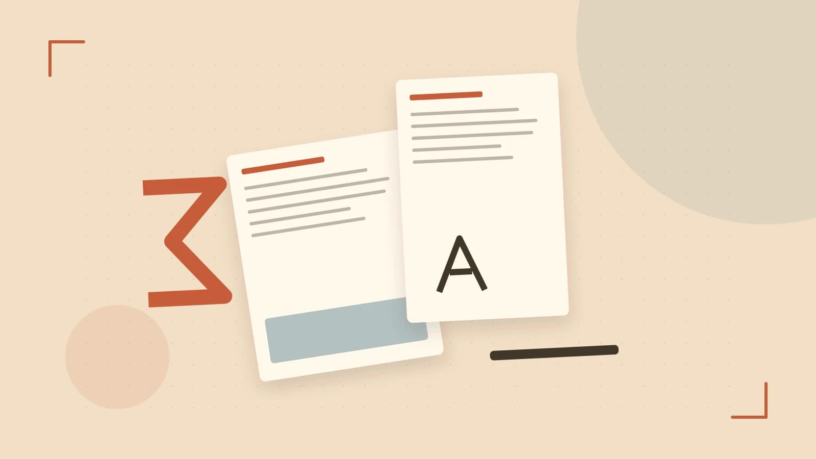 Editorial illustration of typeset pages, expressive letterform shapes and a precise editorial page grid