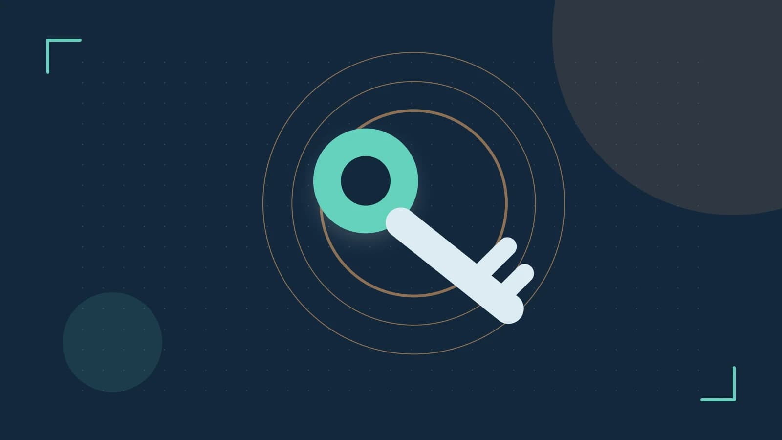 Editorial illustration of a sculpted shield, authentication key and concentric permission boundaries