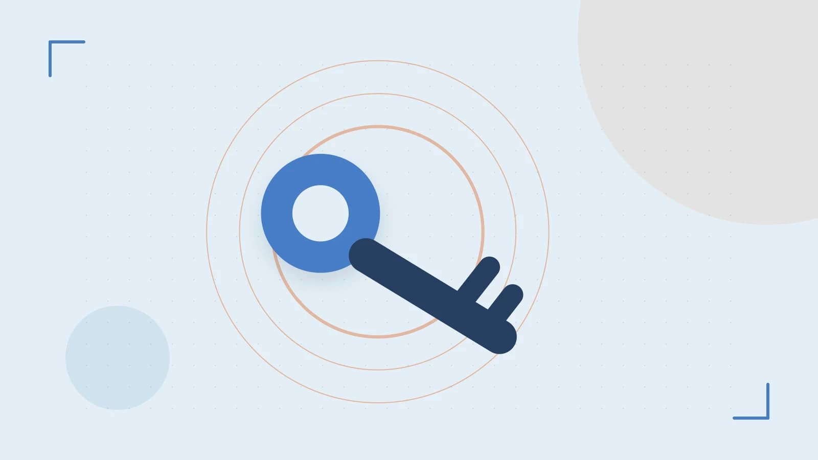 Editorial illustration of a sculpted shield, authentication key and concentric permission boundaries