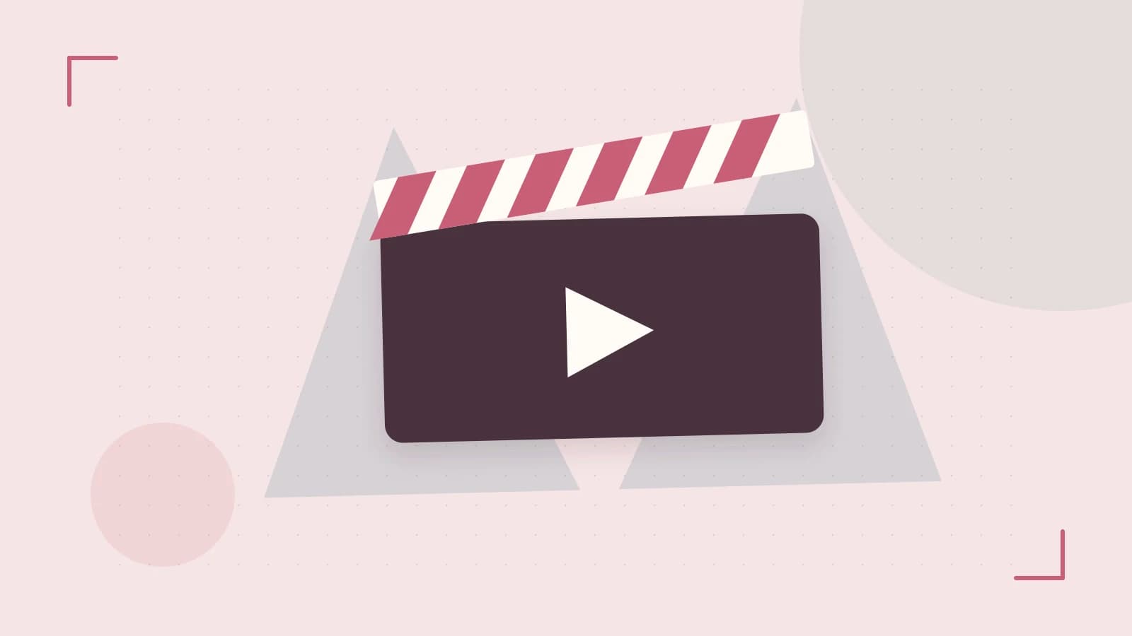 Editorial illustration of a film clapperboard, a spotlight and layered cultural artwork