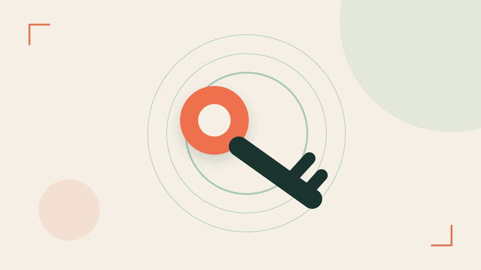 Editorial illustration of a sculpted shield, authentication key and concentric permission boundaries