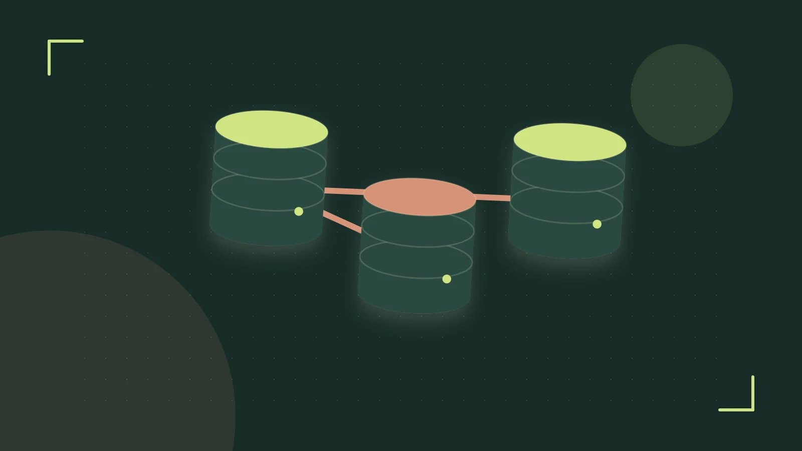 Editorial illustration of structured records, database cylinders and relationships between tables