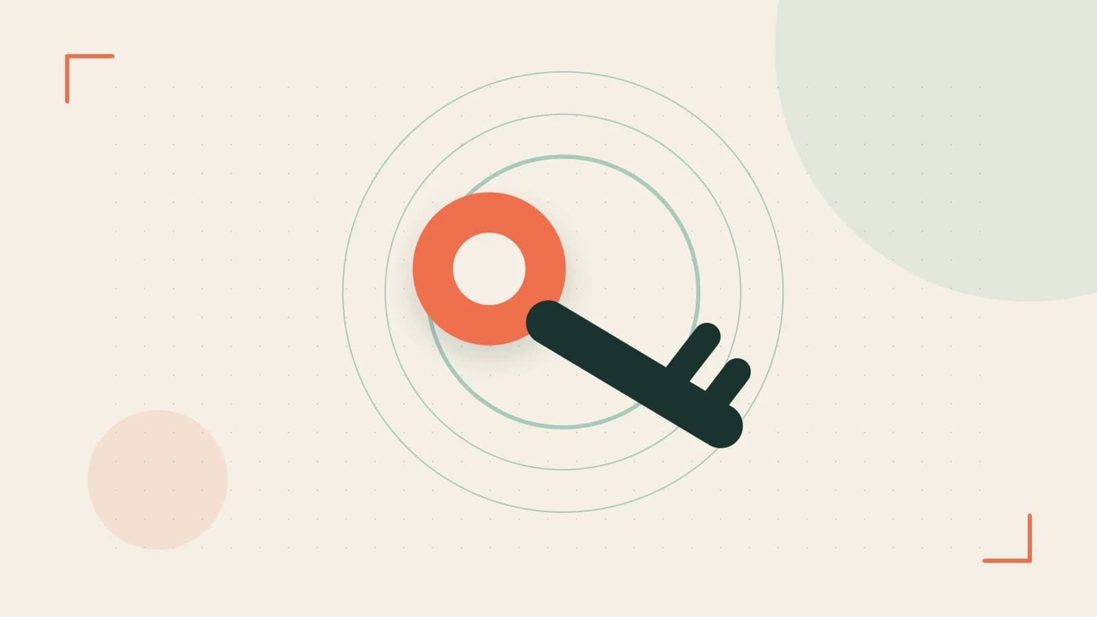 Editorial illustration of a sculpted shield, authentication key and concentric permission boundaries