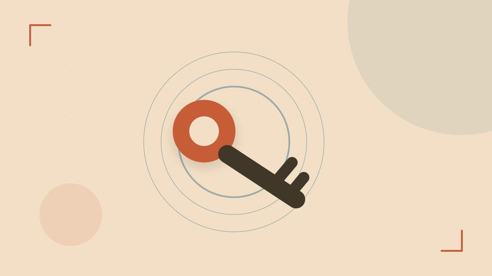 Editorial illustration of a sculpted shield, authentication key and concentric permission boundaries