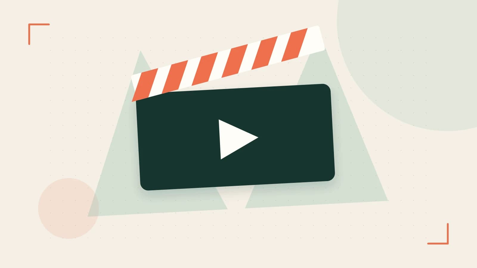 Editorial illustration of a film clapperboard, a spotlight and layered cultural artwork