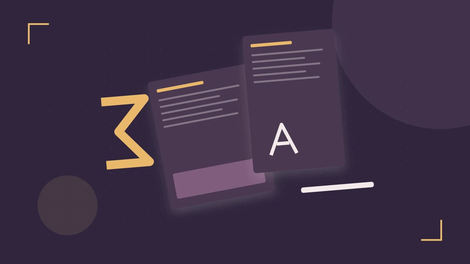 Editorial illustration of typeset pages, expressive letterform shapes and a precise editorial page grid