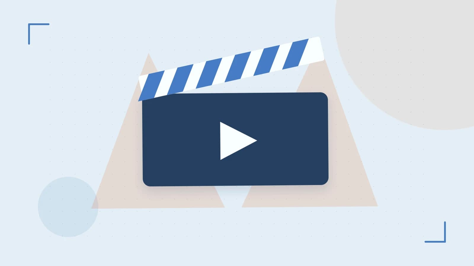 Editorial illustration of a film clapperboard, a spotlight and layered cultural artwork
