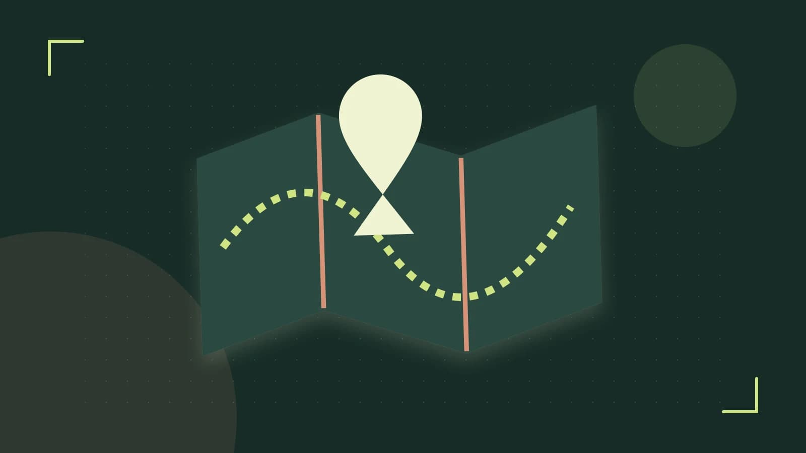 Editorial illustration of an editorial globe with meridians and layered geographic shapes