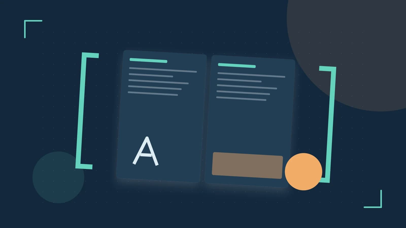 Editorial illustration of typeset pages, expressive letterform shapes and a precise editorial page grid