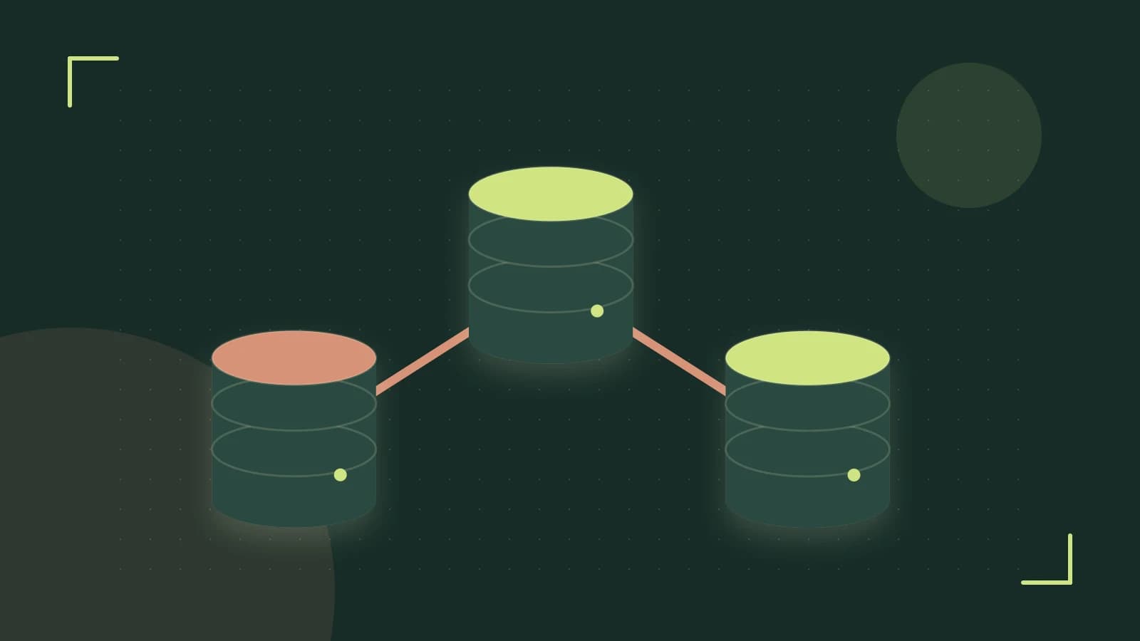 Editorial illustration of structured records, database cylinders and relationships between tables