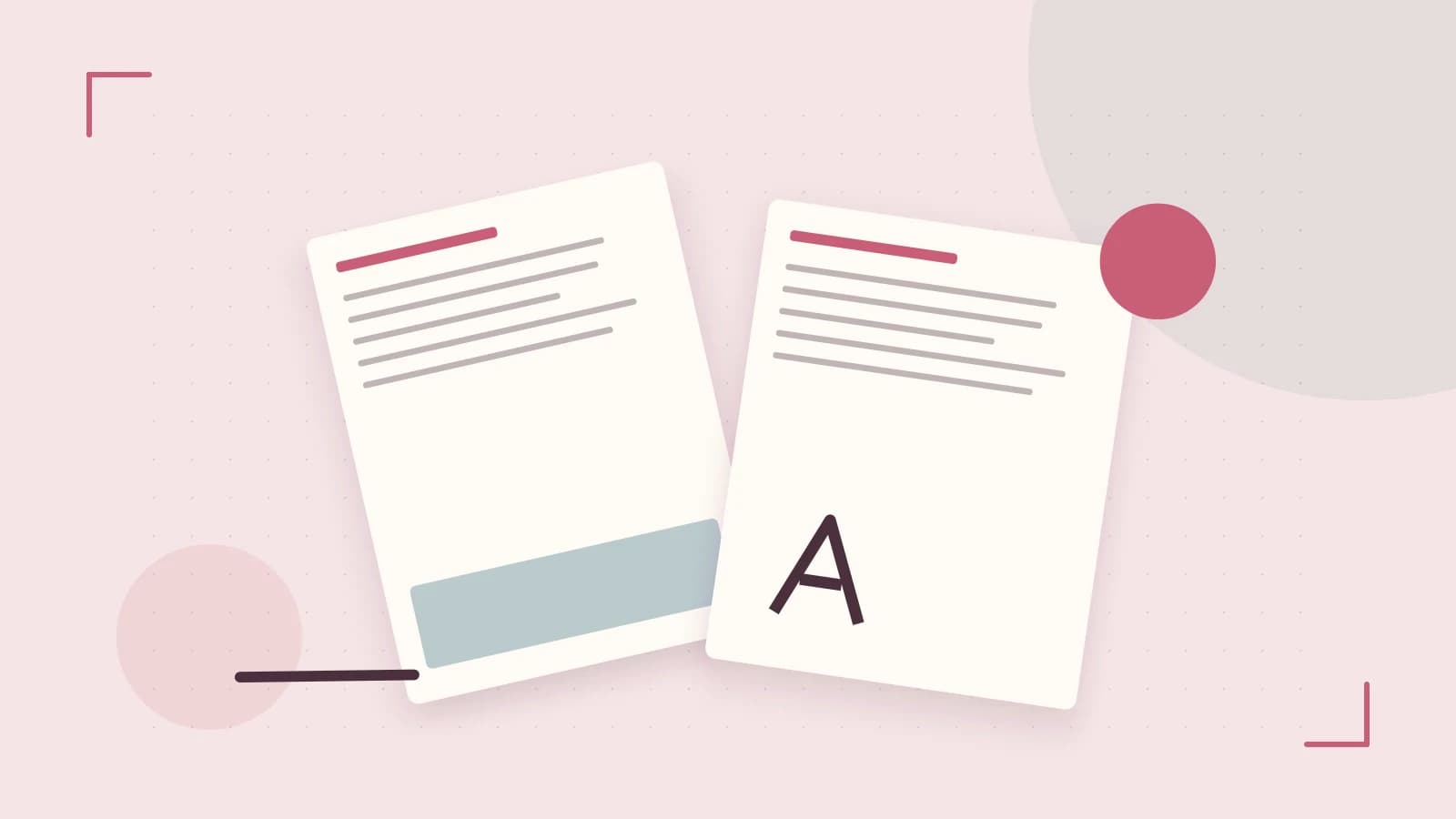 Editorial illustration of typeset pages, expressive letterform shapes and a precise editorial page grid