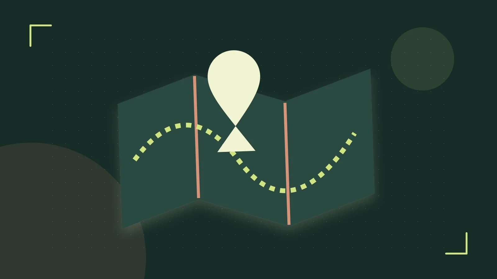 Editorial illustration of an editorial globe with meridians and layered geographic shapes