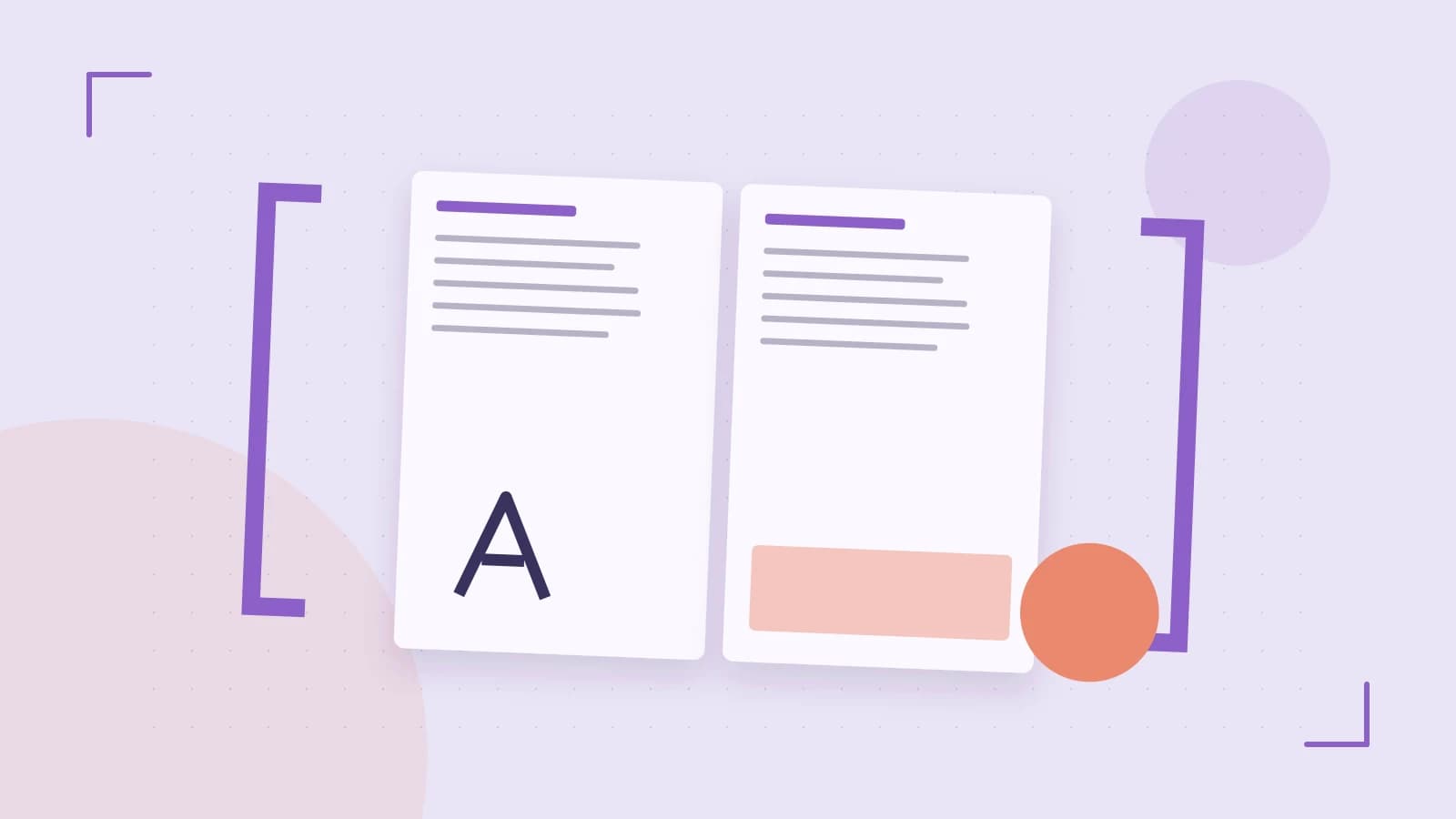 Editorial illustration of typeset pages, expressive letterform shapes and a precise editorial page grid