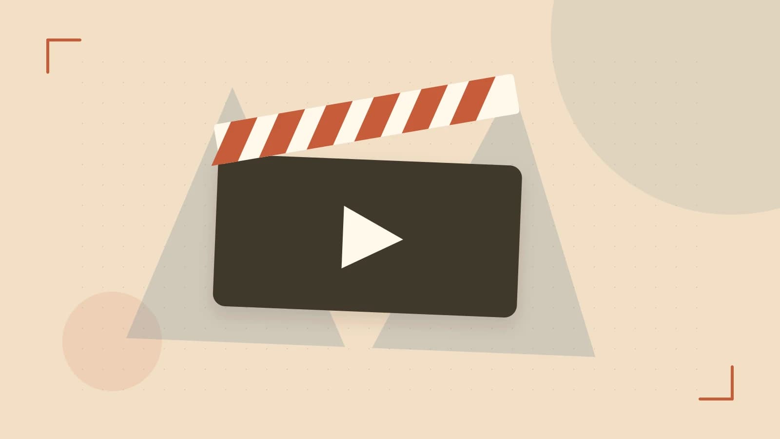 Editorial illustration of a film clapperboard, a spotlight and layered cultural artwork