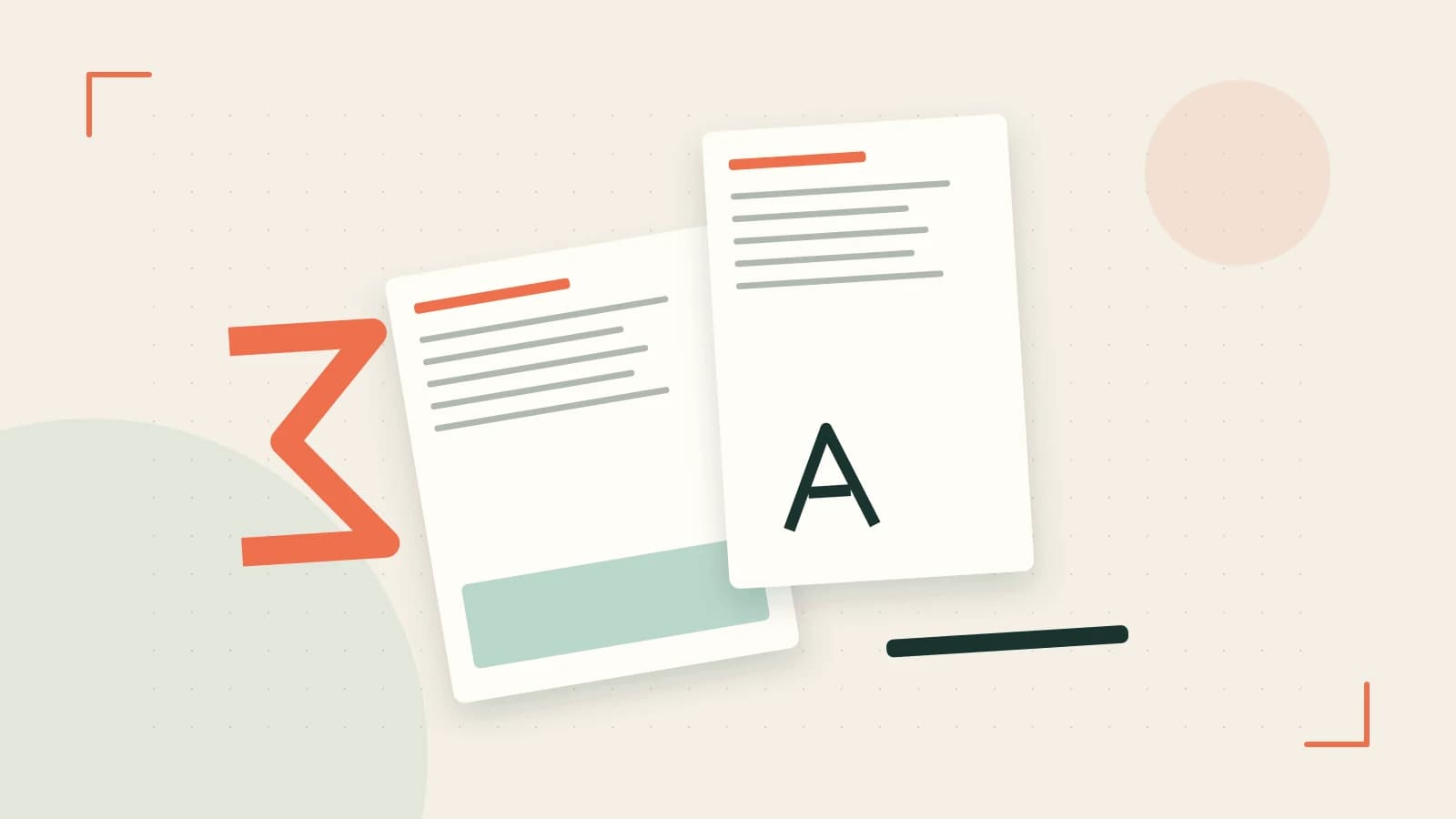 Editorial illustration of typeset pages, expressive letterform shapes and a precise editorial page grid