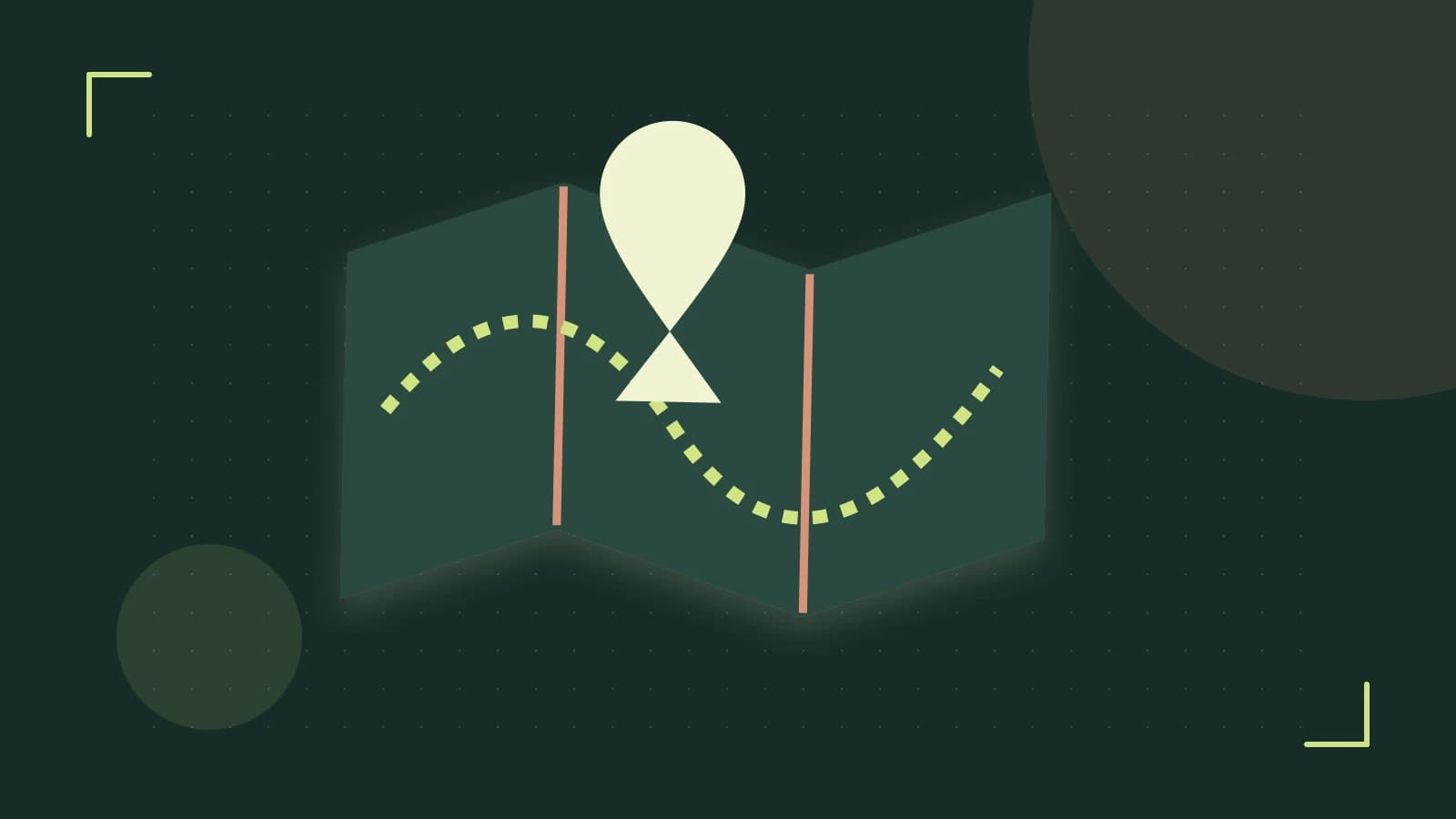 Editorial illustration of an editorial globe with meridians and layered geographic shapes