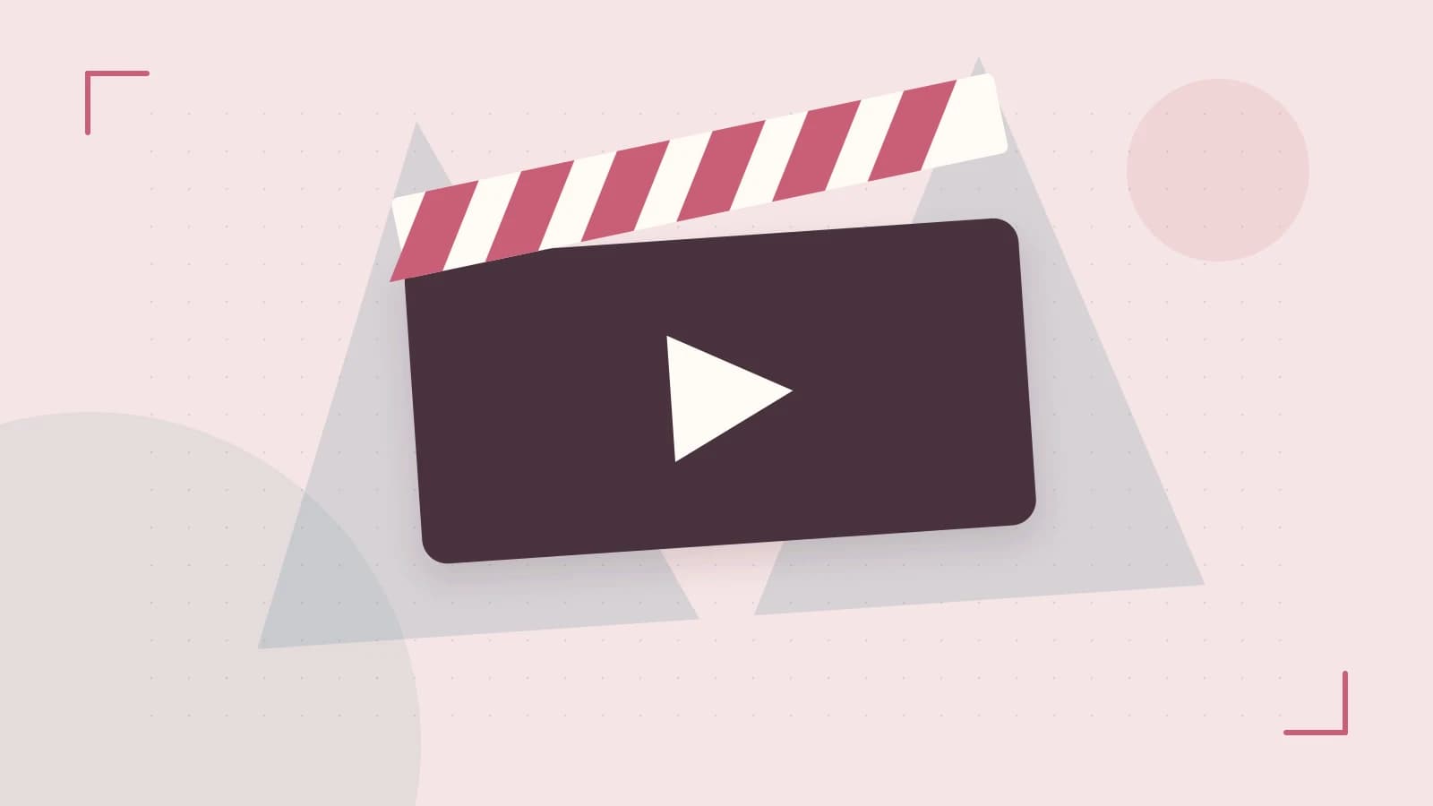 Editorial illustration of a film clapperboard, a spotlight and layered cultural artwork
