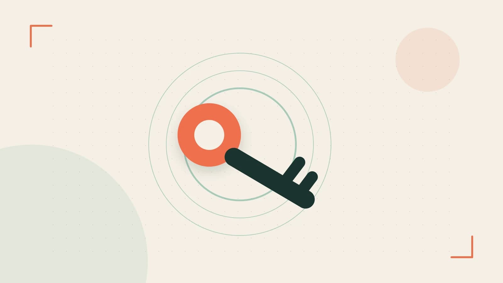 Editorial illustration of a sculpted shield, authentication key and concentric permission boundaries