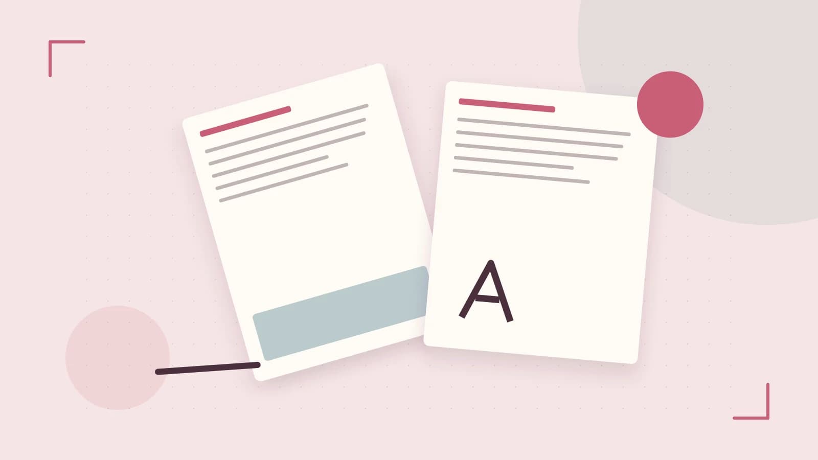 Editorial illustration of typeset pages, expressive letterform shapes and a precise editorial page grid