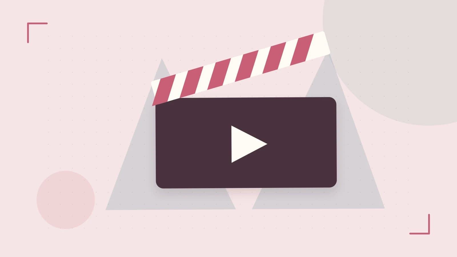 Editorial illustration of a film clapperboard, a spotlight and layered cultural artwork