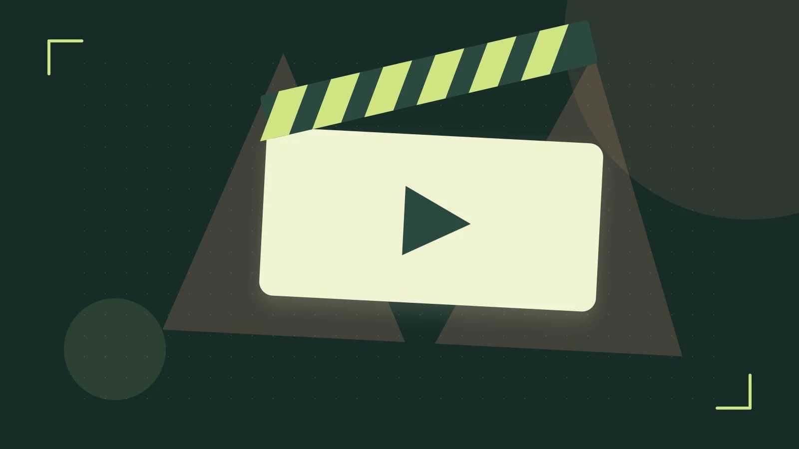 Editorial illustration of a film clapperboard, a spotlight and layered cultural artwork